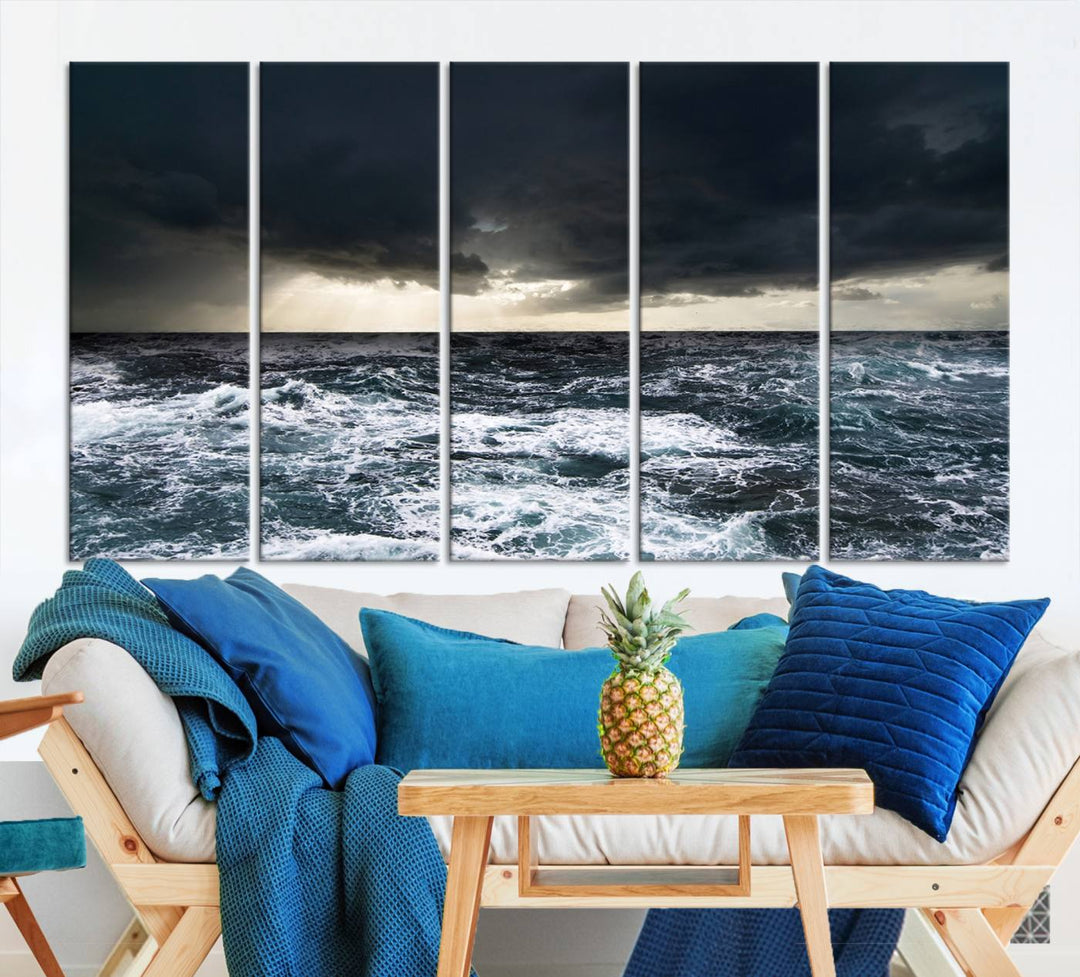 Ocean and Storm Canvas Art Print Hanging Great Print Ocean and