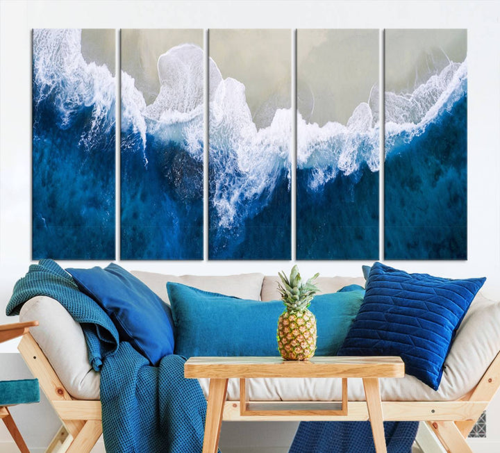 Beautiful Aerial Beach Canvas Wall Art