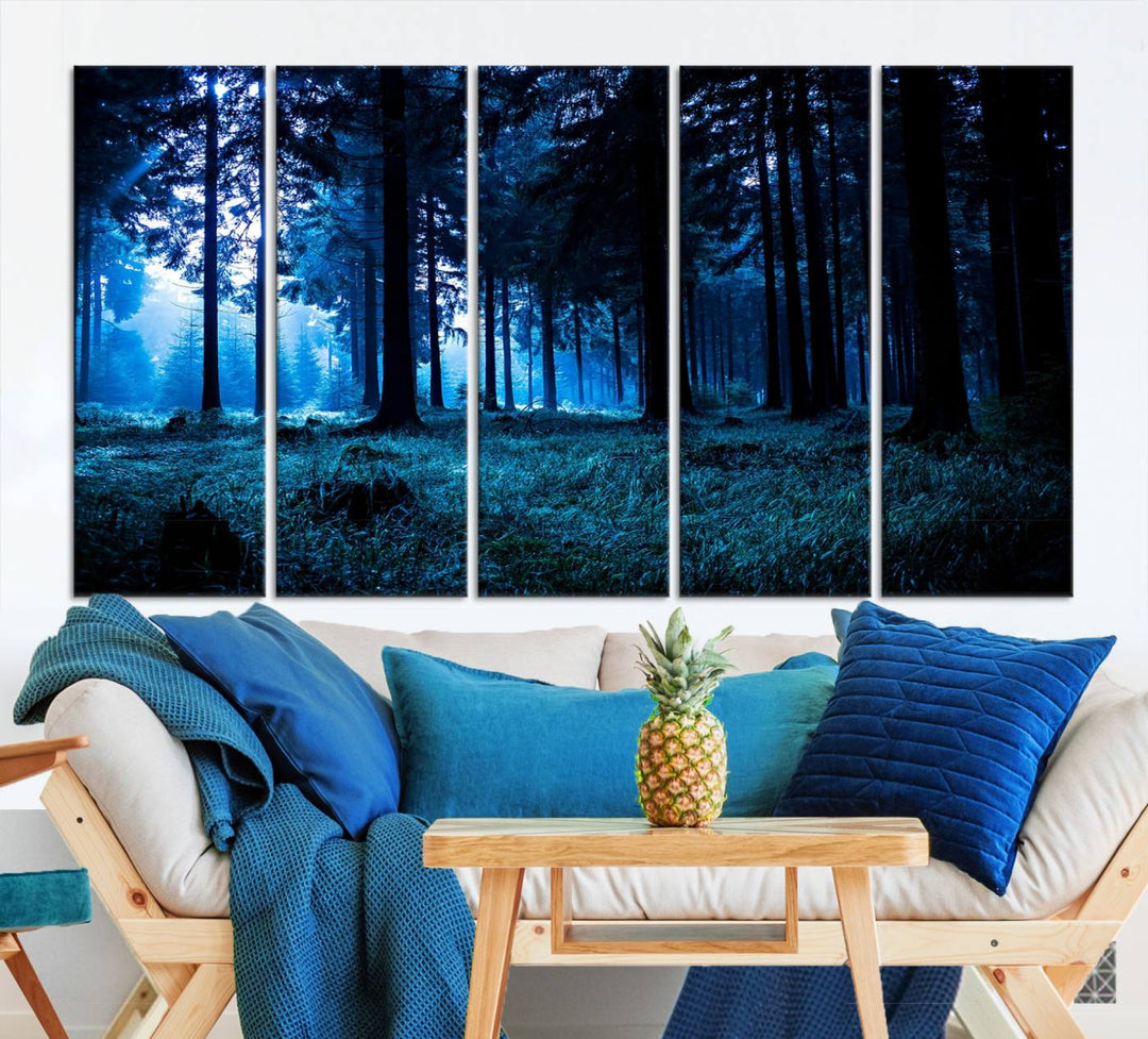 Mystic Dark Forest Wall Art Forest Canvas Print