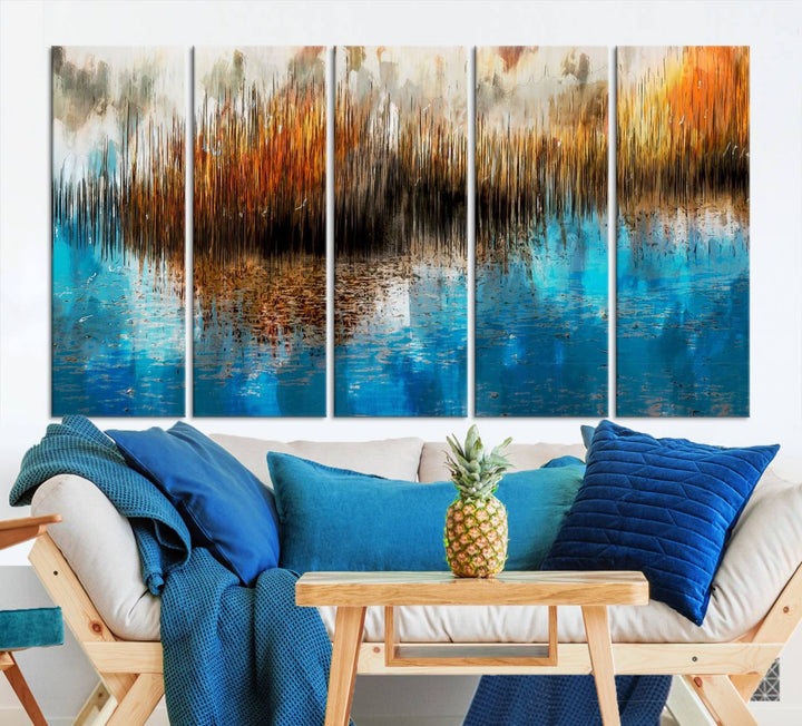 Restful Landscape Art Abstract Lake Canvas Print Wall Art