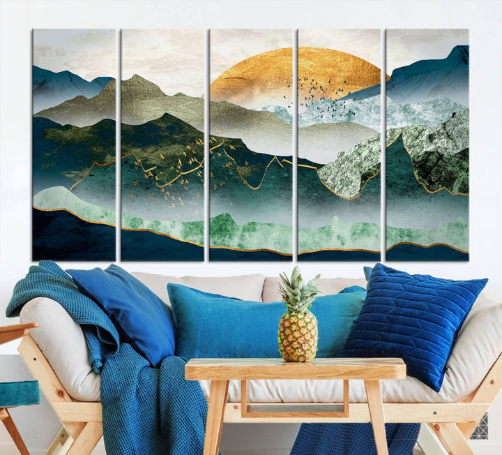 Cheering Sunrise Abstract Painting Canvas Art Print Abstract Landscape Wall Art