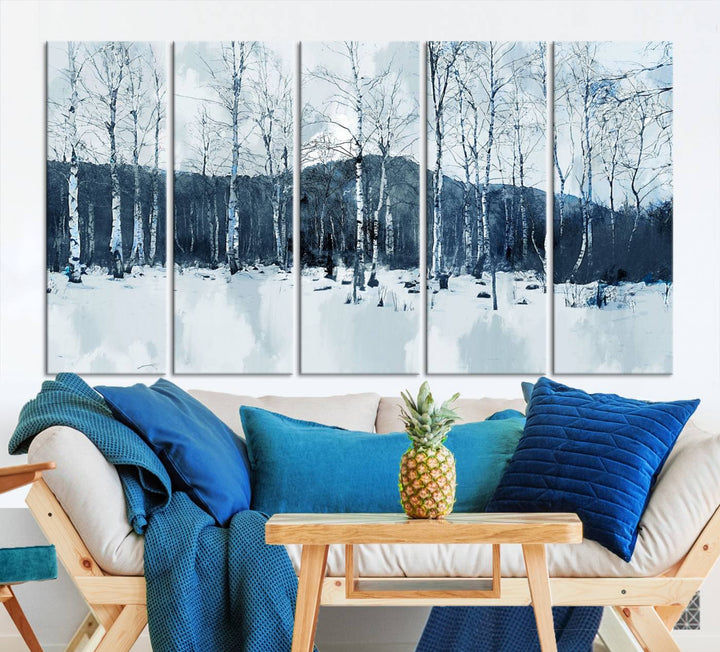 Impression d’art sur toile de forêt d’hiver à couper le souffle Multi Panel Forest Art Winter Photograph Art