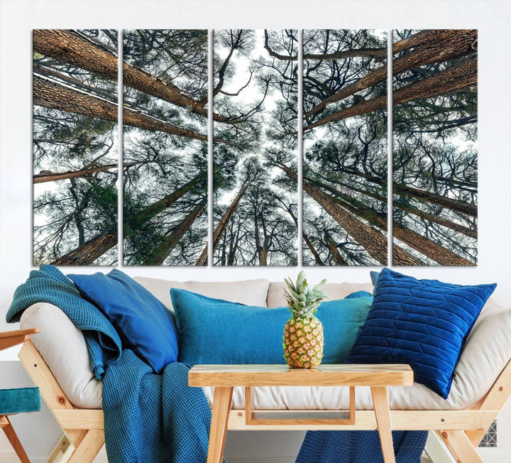 Impression sur toile d’art mural d’arbres forestiers