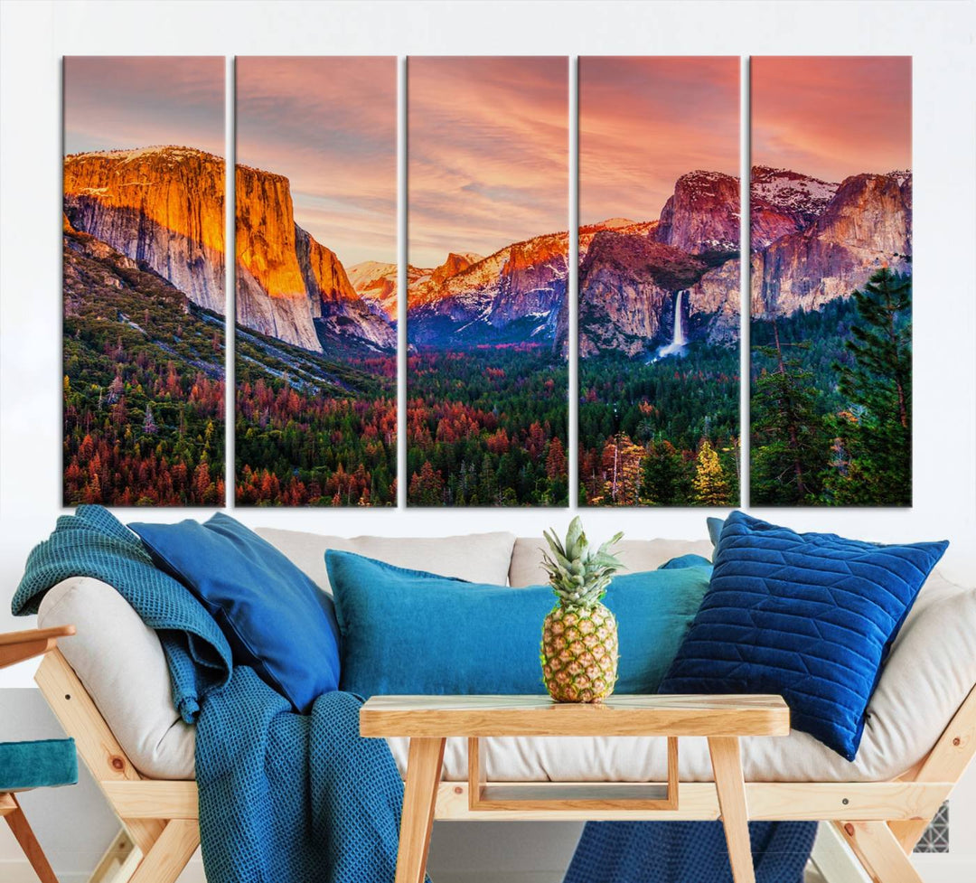 Arte de pared de lienzo del Parque Nacional de Yosemite, impresión de lienzo de Yosemite, obras de arte de Yosemite, arte de pared dividida, arte de pared extra grande, regalo de inauguración de la casa - El Capitán