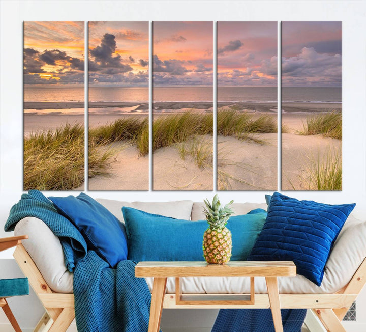 Beach Wall Art Canvas Print Sunset Artwork Print Coastal Wall Art