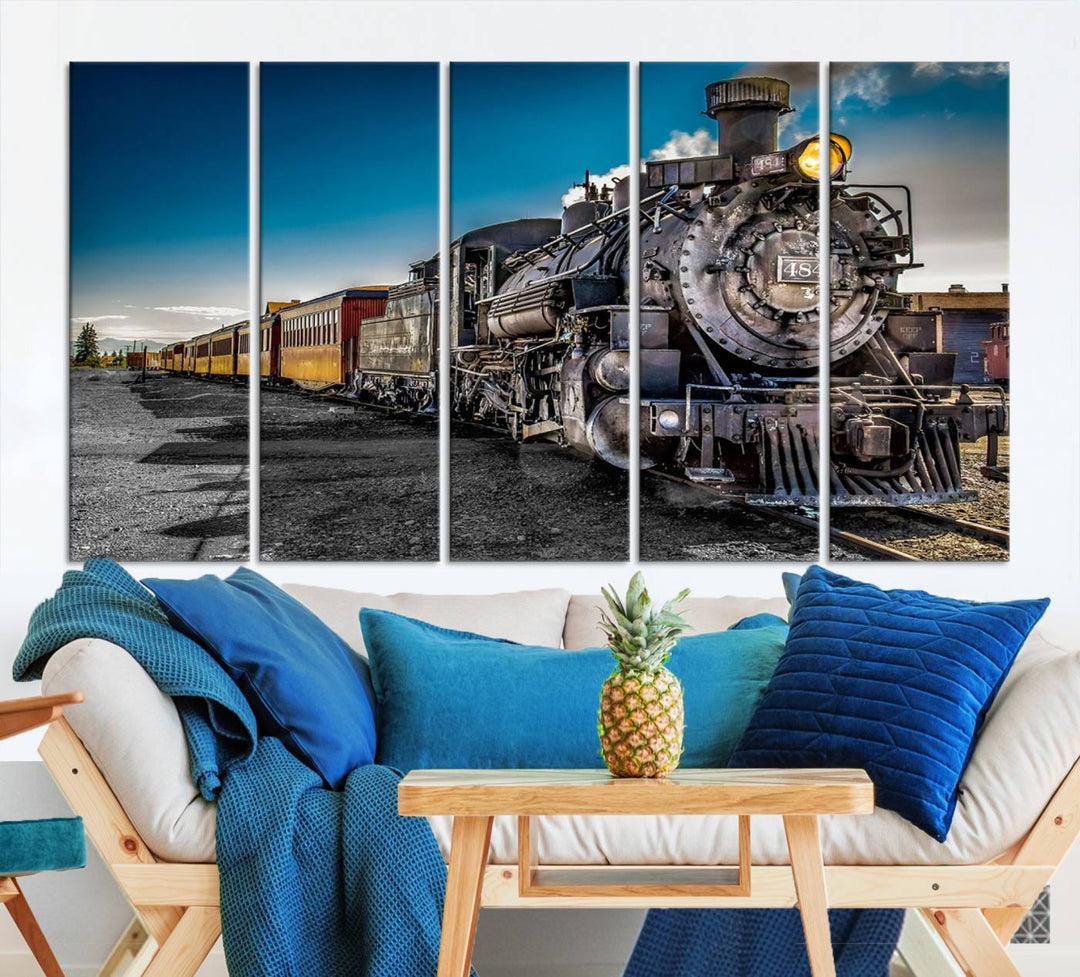 Art mural de train Impression sur toile