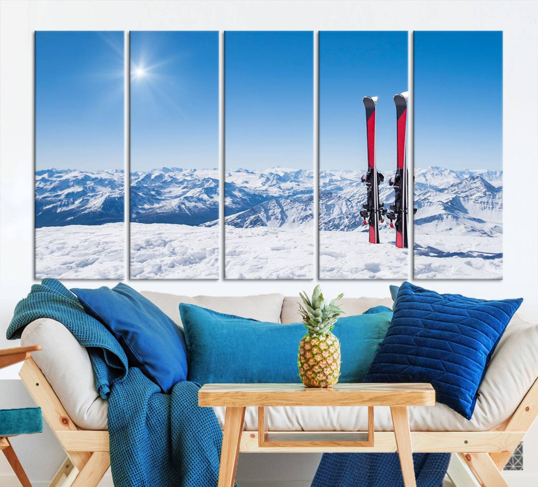 Ski Season Snow Wall Art Canvas Print