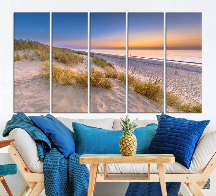 Sunrise On The Beach Wall Art Canvas Print