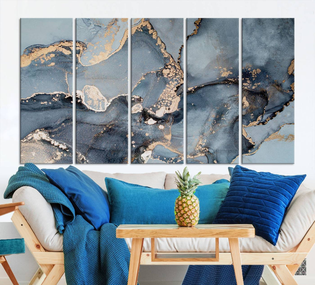 Multipanel Marble Fluid Effect Wall Art Abstract Canvas Wall Art Print