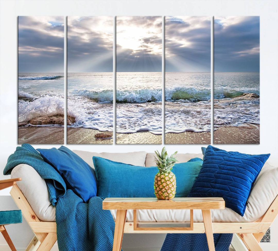 Sunset At The Beach Wall Art Canvas Print 