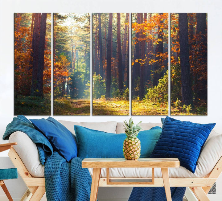 Forêt Sunshine Wall Art Impression sur toile