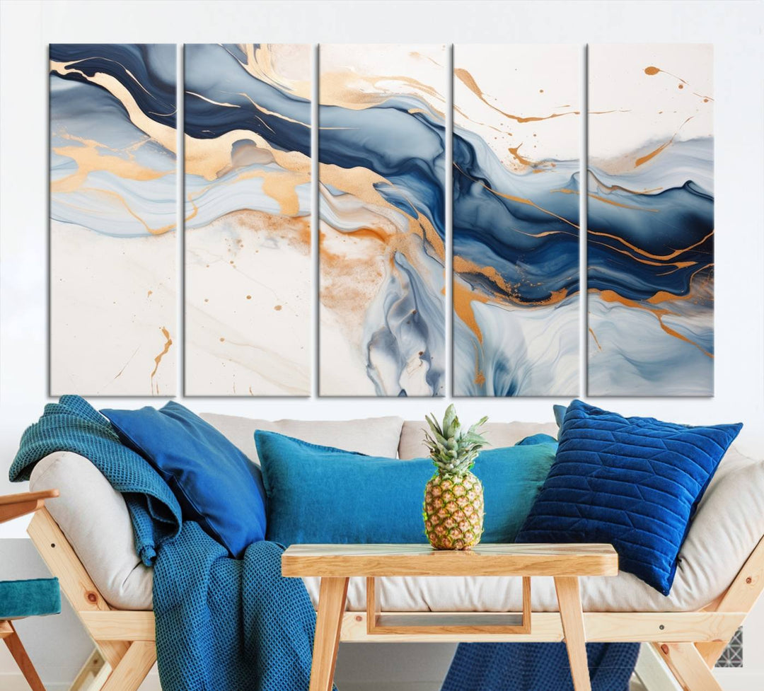 Color Waves Abstract Wall Art Canvas Print