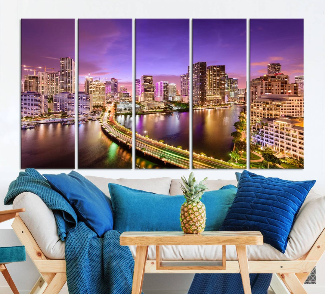 Miami City Wall Art Canvas Print 