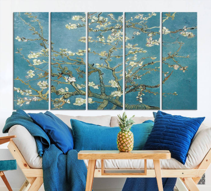 Art mural abstrait en fleurs d'amandier de Vincent Van Gogh Impression sur toile