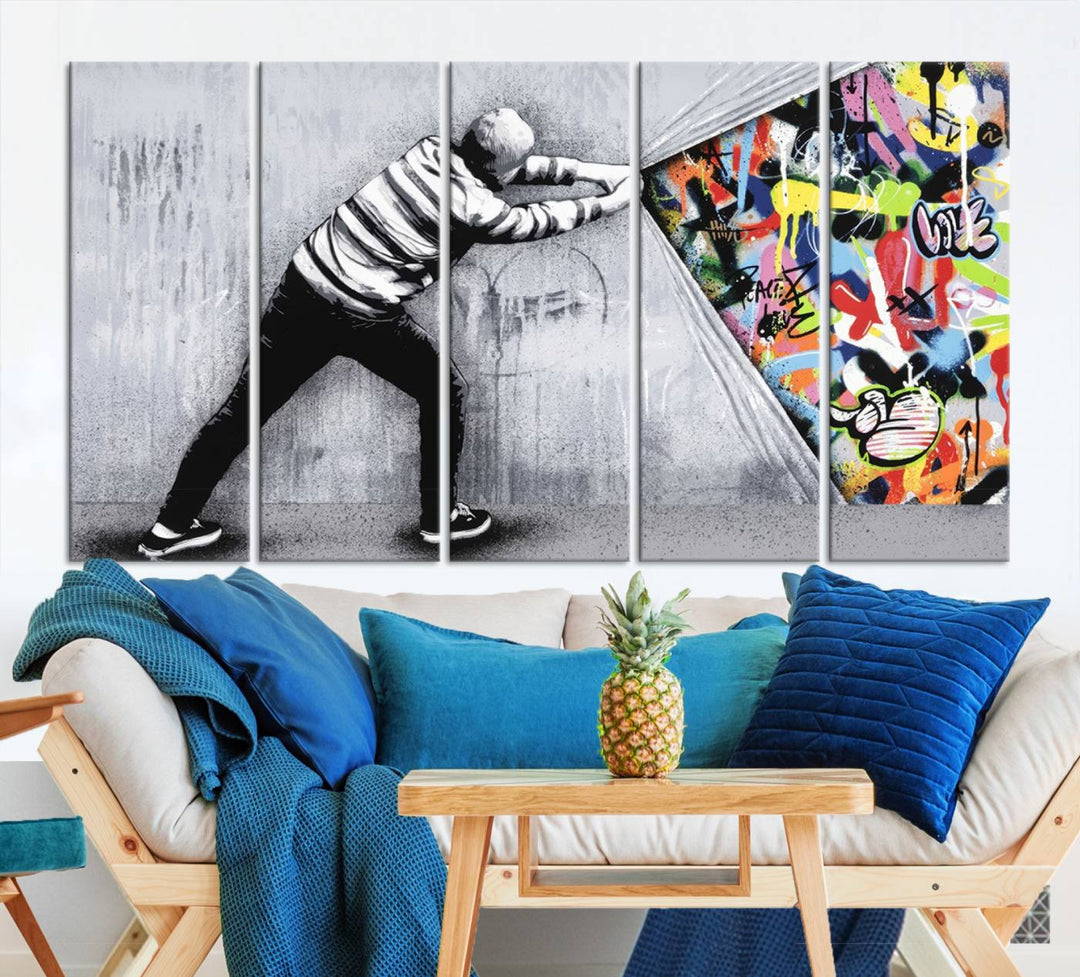 Graffiti canvas wall art Street art print Urban art Graffiti poster canvas art Street art wall decor Abstract art