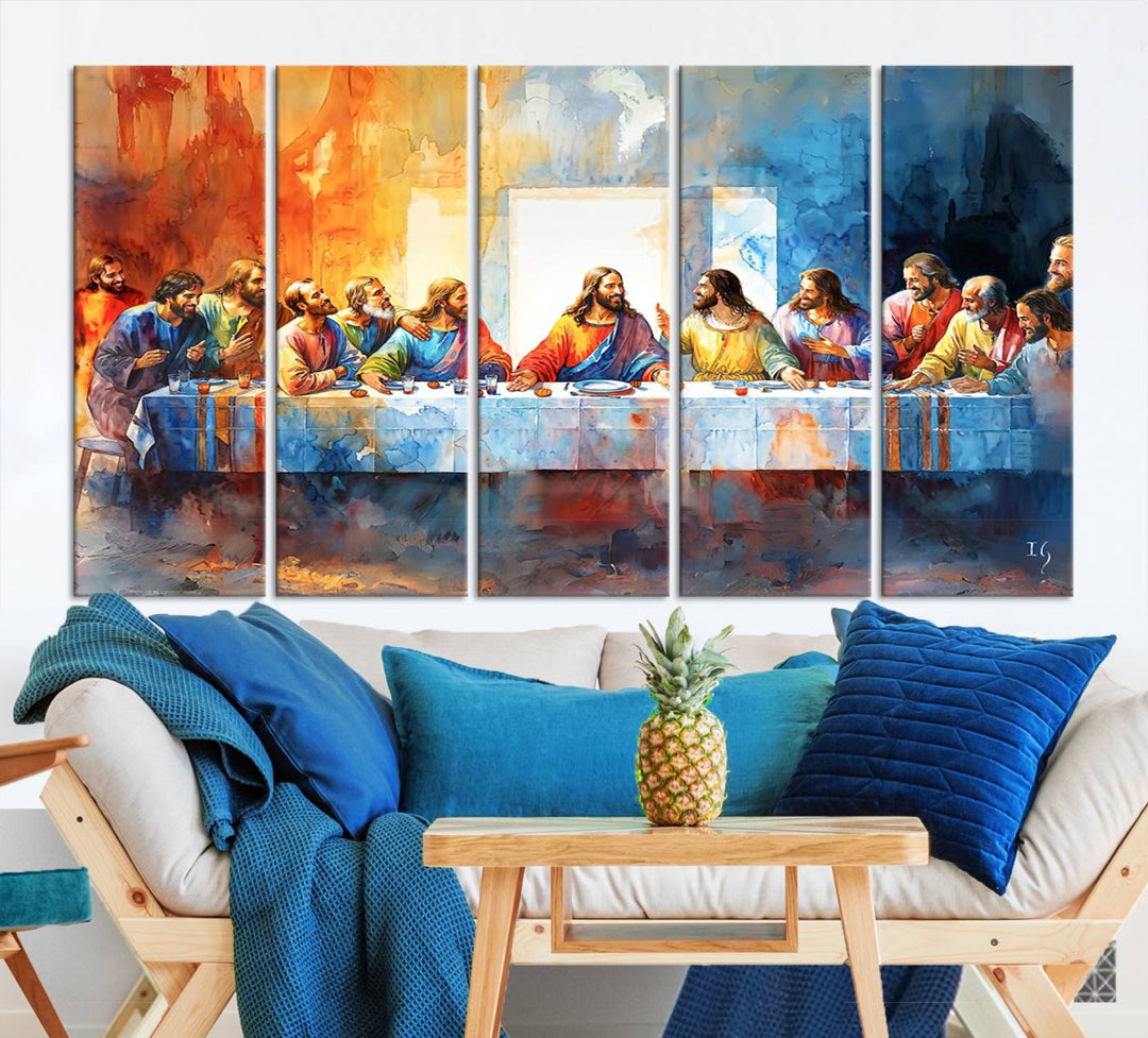 Abstract Waterolor The Last Supper Wall Art