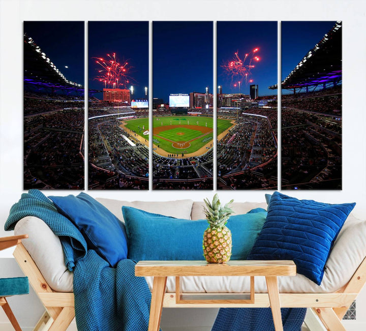 Atlanta Braves Baseball Team Print - Truist Park Stadium Wall Art Canvas Print