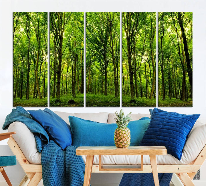 Wall Art Landscape Canvas Print Panoramic View of a Green Forest