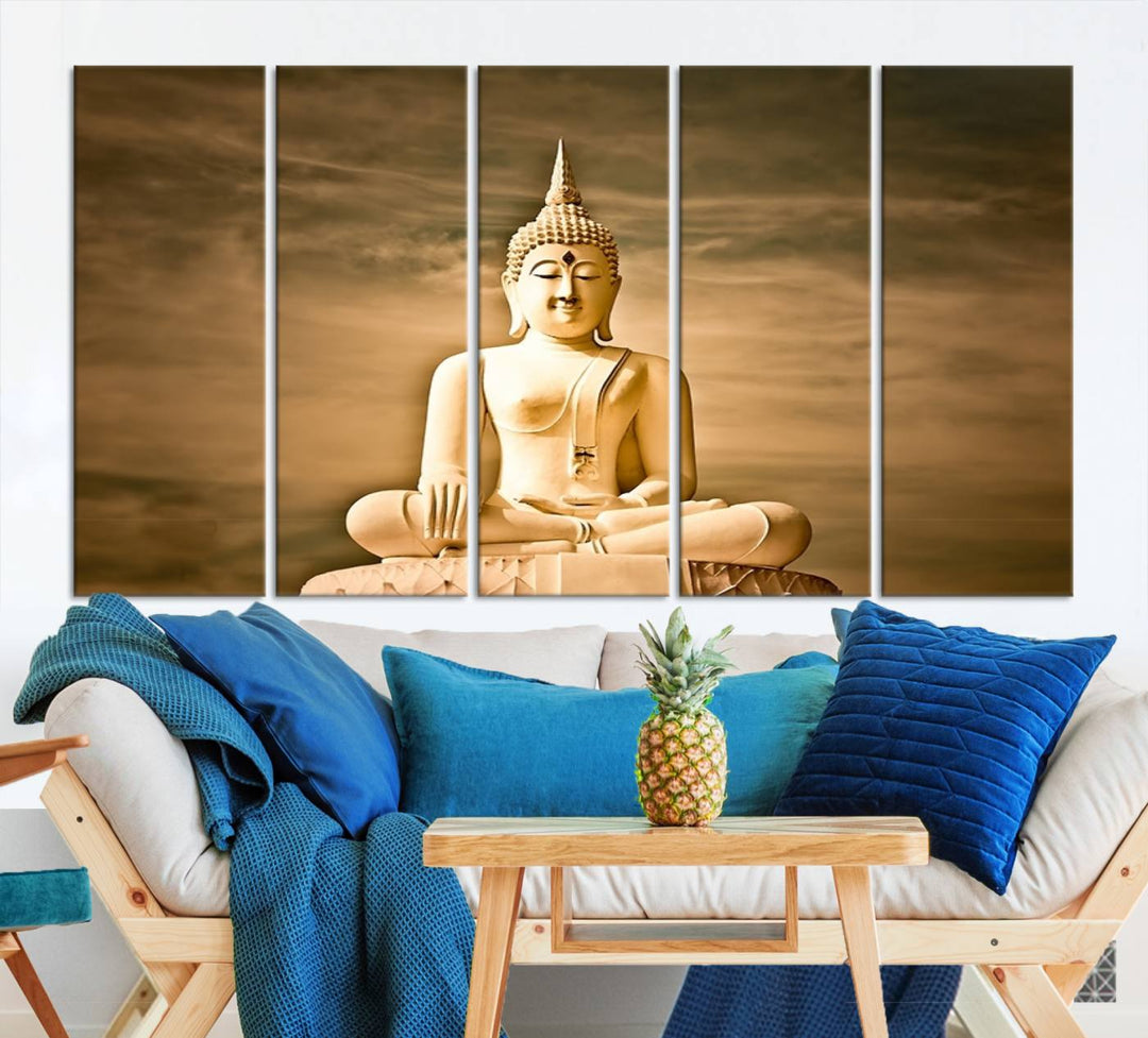 Reclining Buddha Statue Canvas Print 