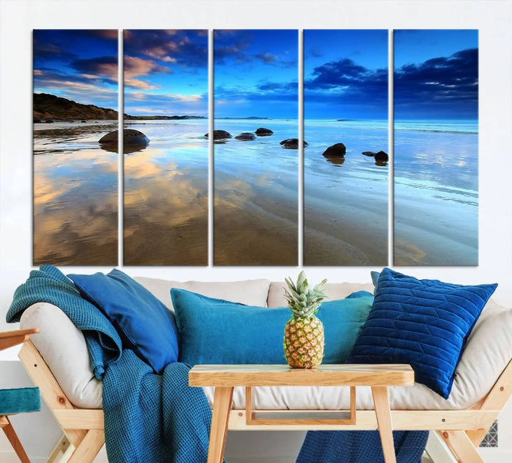 Wonderful Beach Landscape with Mountain Canvas Print 