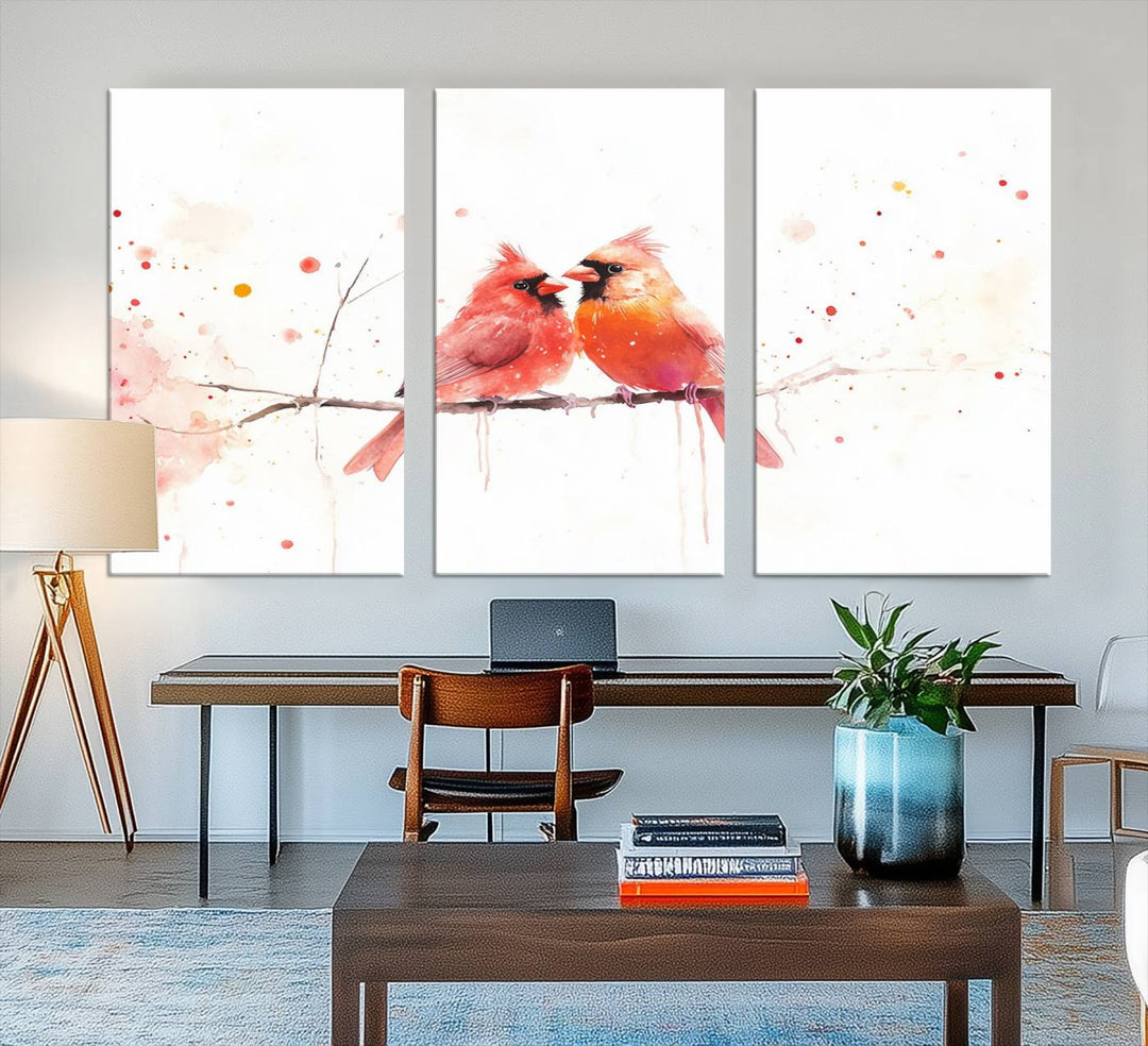 The Cardinal Bird Canvas Wall Art adds vibrant wildlife art to the wall.