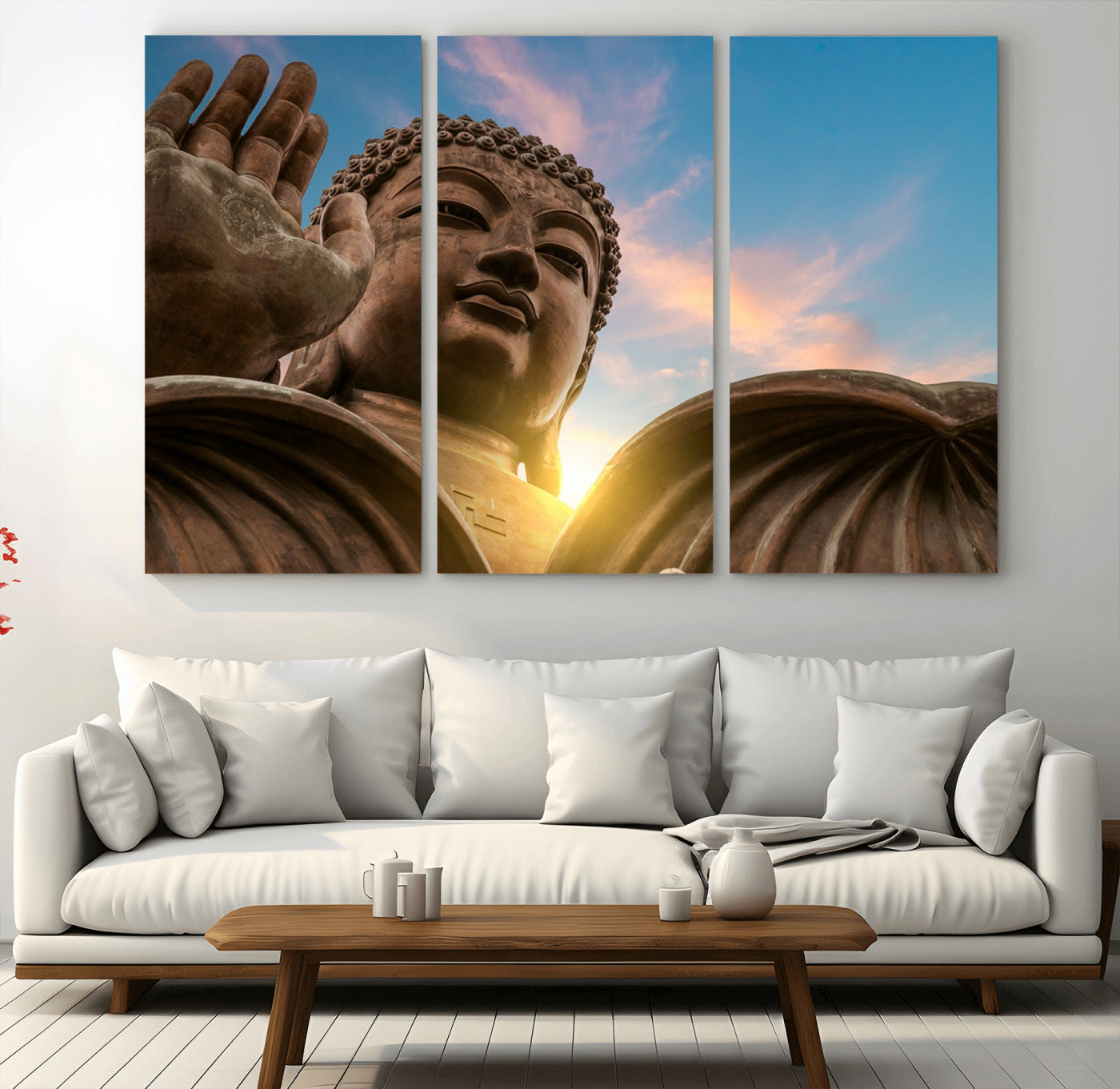 94703-MGV-CV-36X24-Buddha Statue and Daylight Wall Art, Buddha Statue Wall Art Canvas Print