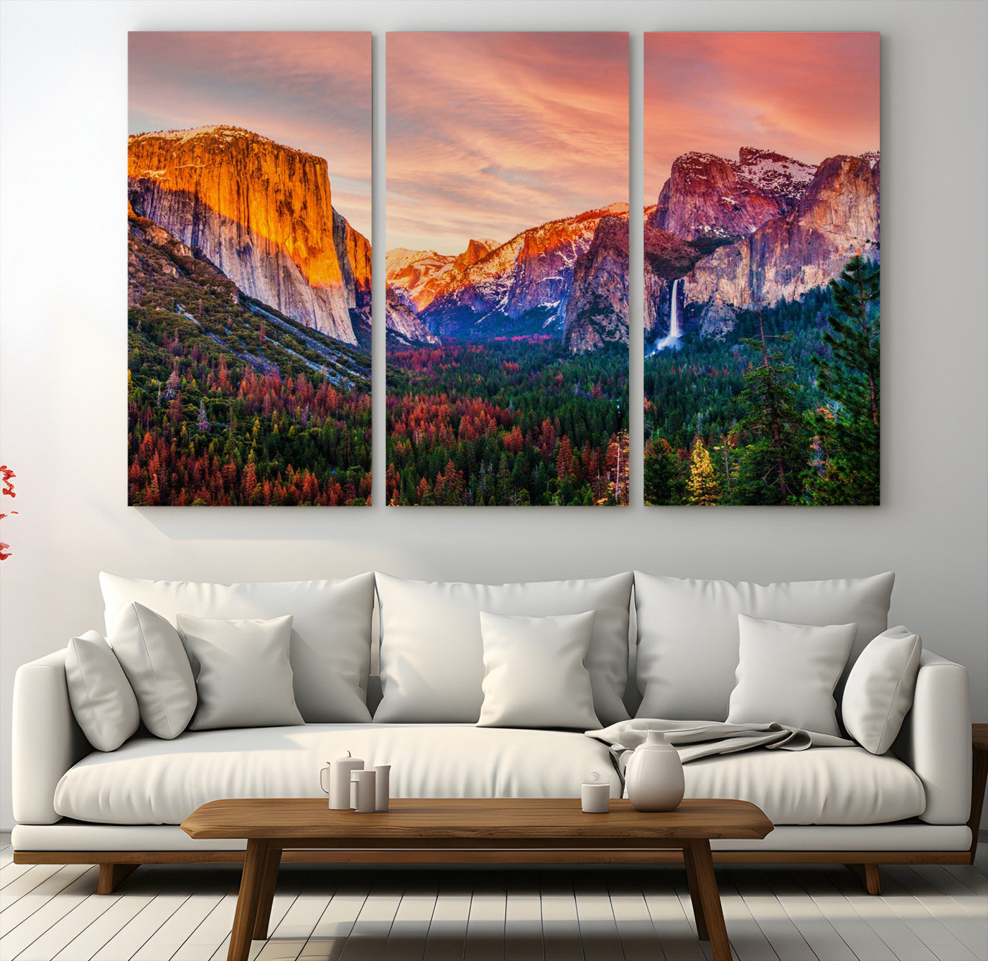 24519-MGV-CV-60X40-3P-Yosemite Nal Park Wall Art Landscape Canvas Print El Capitan