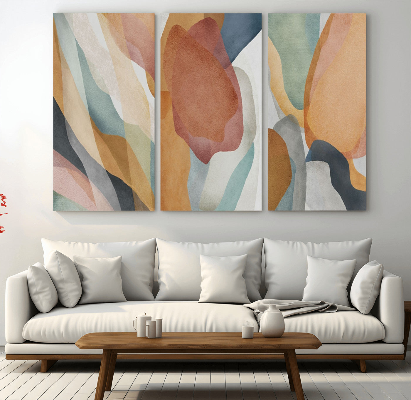 MGV-CV-48X32-3P - Boho Wall Art Canvas Print Set, Watercolor Boho Wall Art Canvas