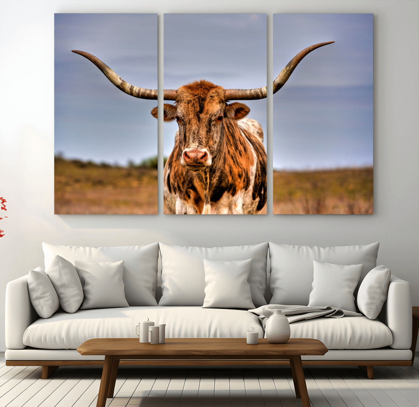 MGV-CV-48X32-3P - Texas Longhorn Wall Art Print