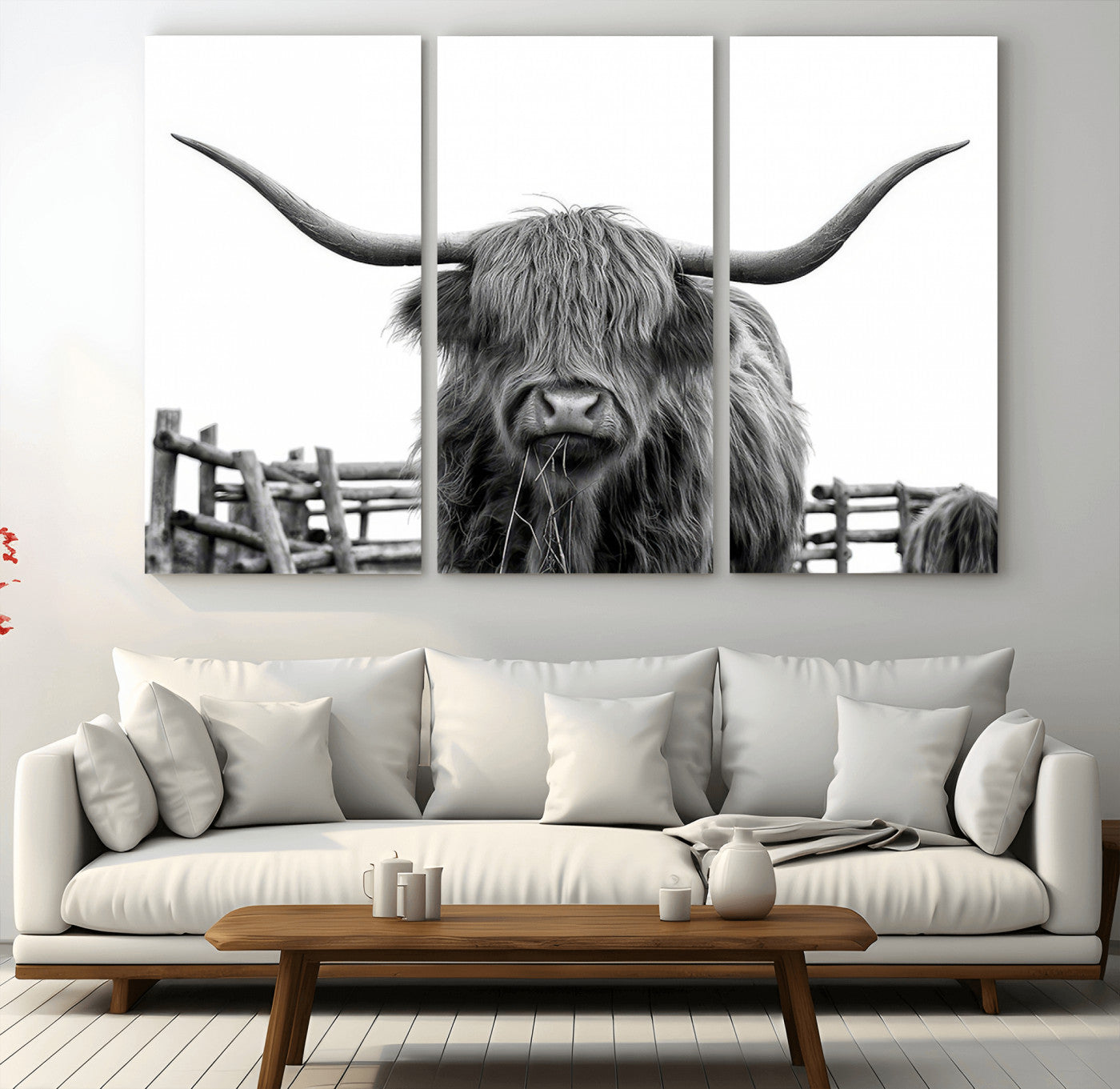 -Longhorn Canvas Print, Bighorn Cow Wall Art Canvas Print
