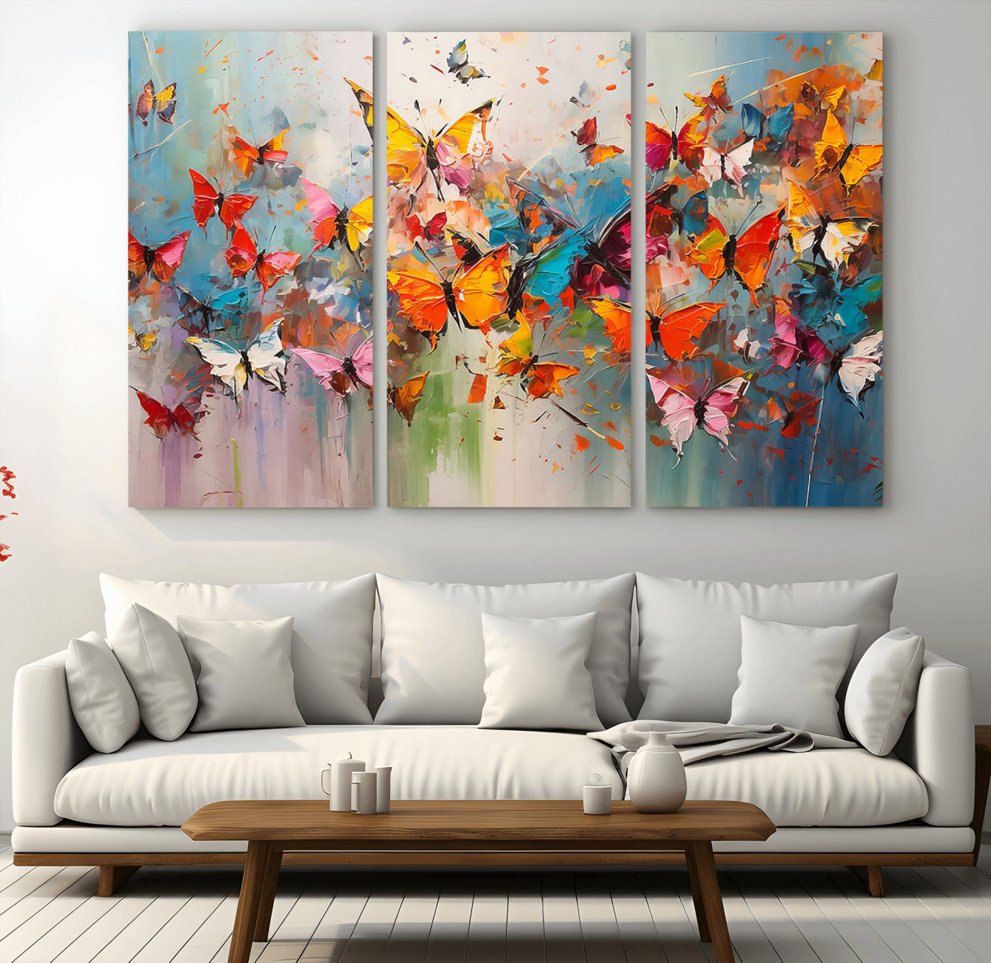 -Abstract Butterfly Wall Art Canvas Print