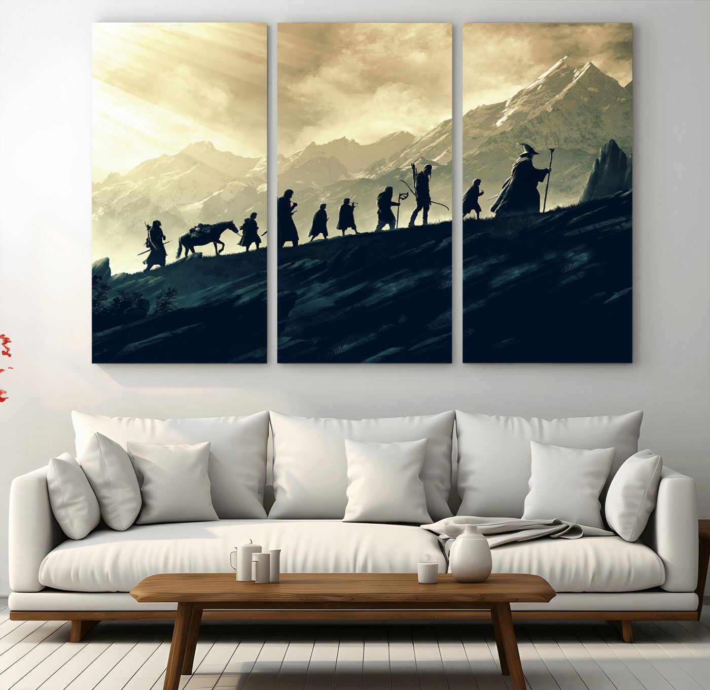 41574-MGV-CV-36X24-Lord of the Rings Silhouette Wall Art Capturing the Epic Quest Through Middle-Earth - The