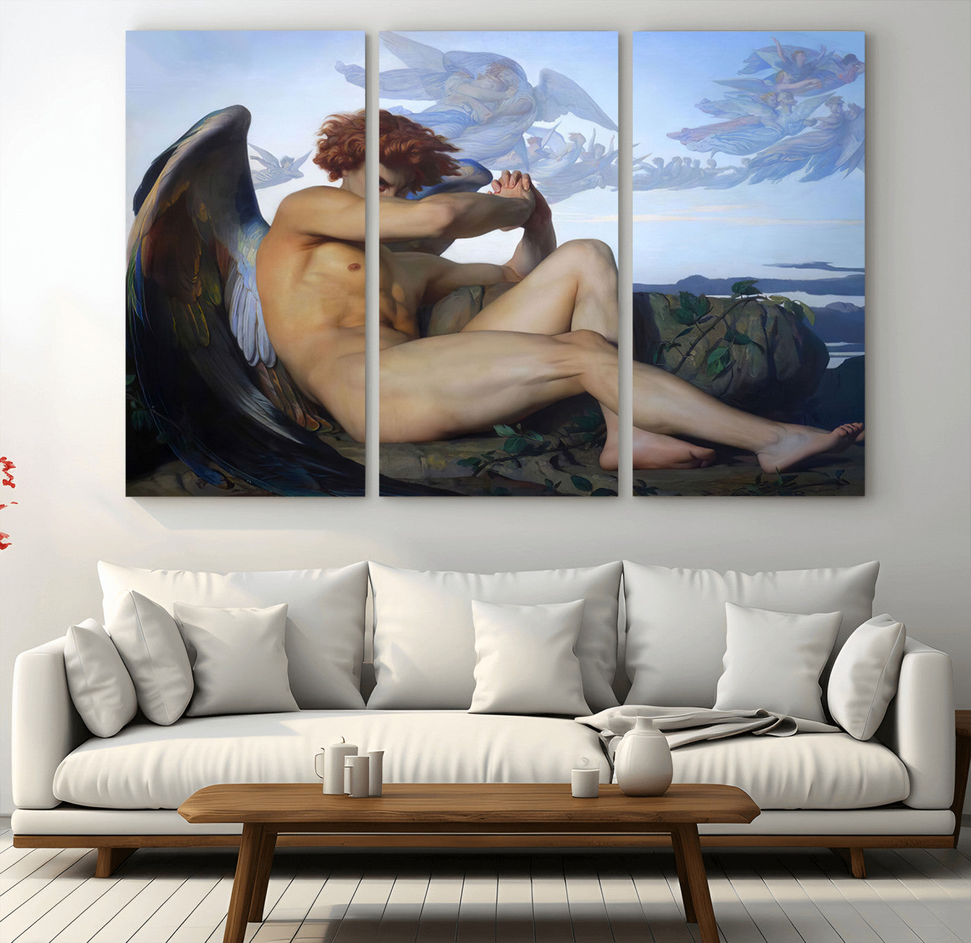 -Fallen Angel Wall Art Canvas Print – Classic Art, Framed, Ready to Hang - Alexandre Cabanel