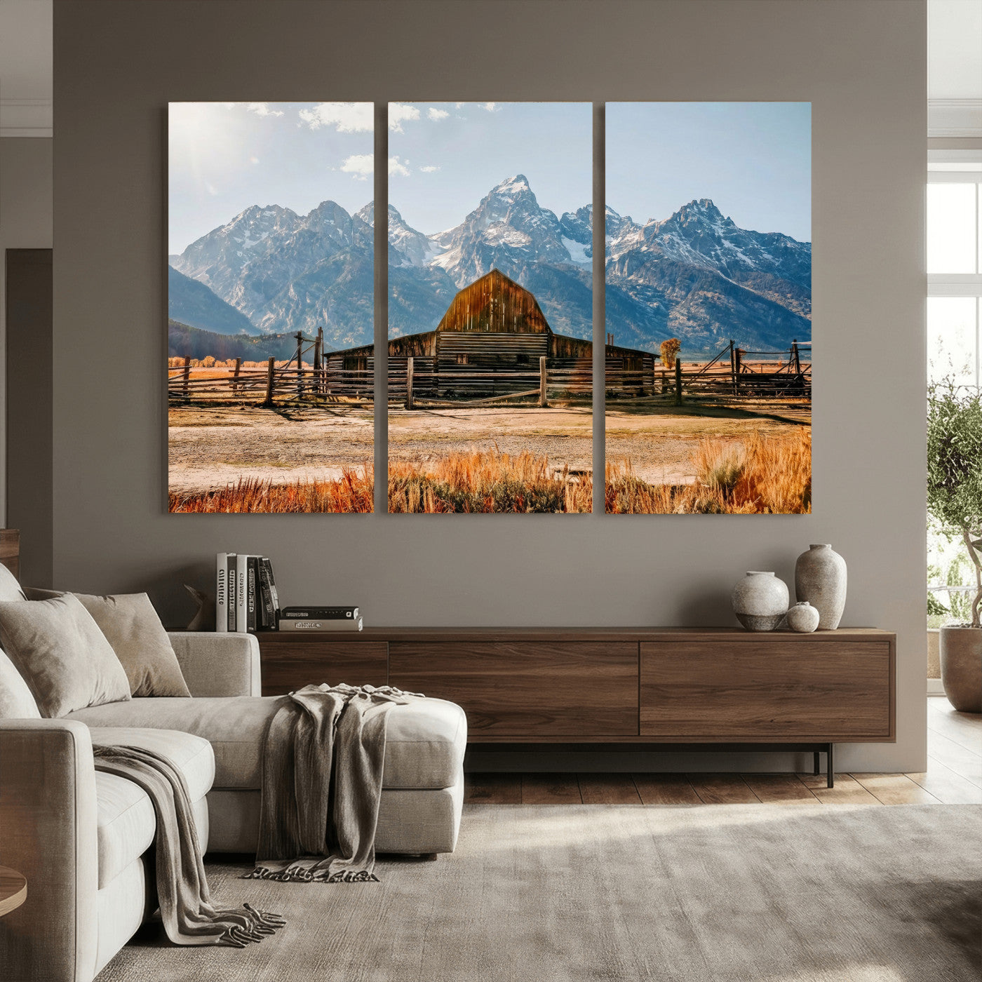 26513-MGV-CV-36X24 - Vintage Old Barn Field Wall Art Canvas Print for Farmhouse Decor - Rustic Barn Wall Art Canvas Print