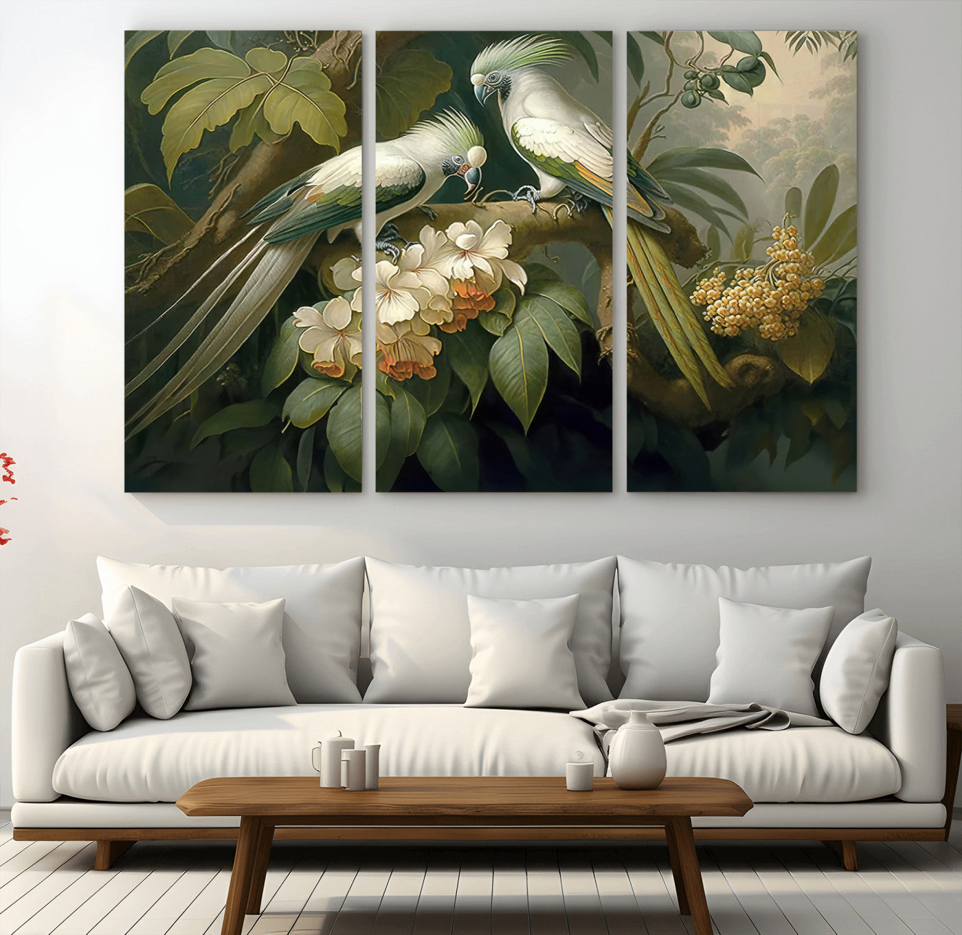 84047-MGV-CV-36X24-Tropical Paradise Print Wall Art Stunning Artwork of a Parrot in a Lush Forest with Beautiful