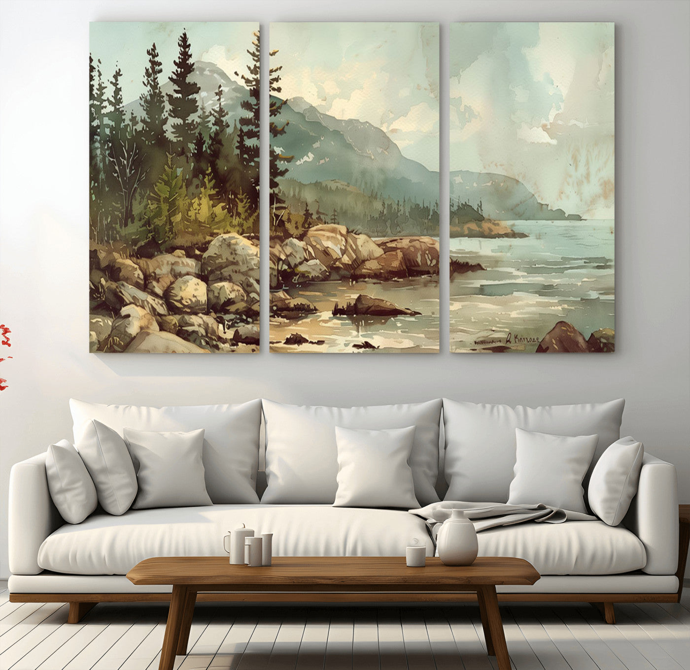 -Abstract Acadia National Park Wall Art Canvas Print - Stunning 3-Panel Wall Art Canvas Print,