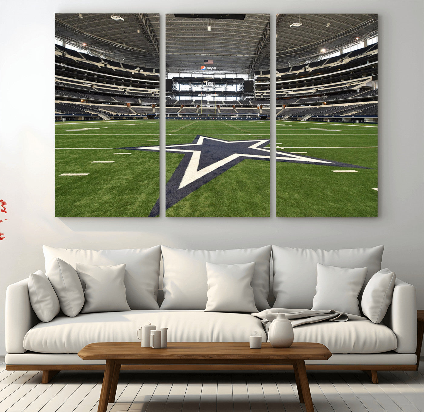 MGV-CV-48X32-3P - Dallas Cowboys Football Team Print - Arlington AT&T Stadium Wall Art Canvas Print