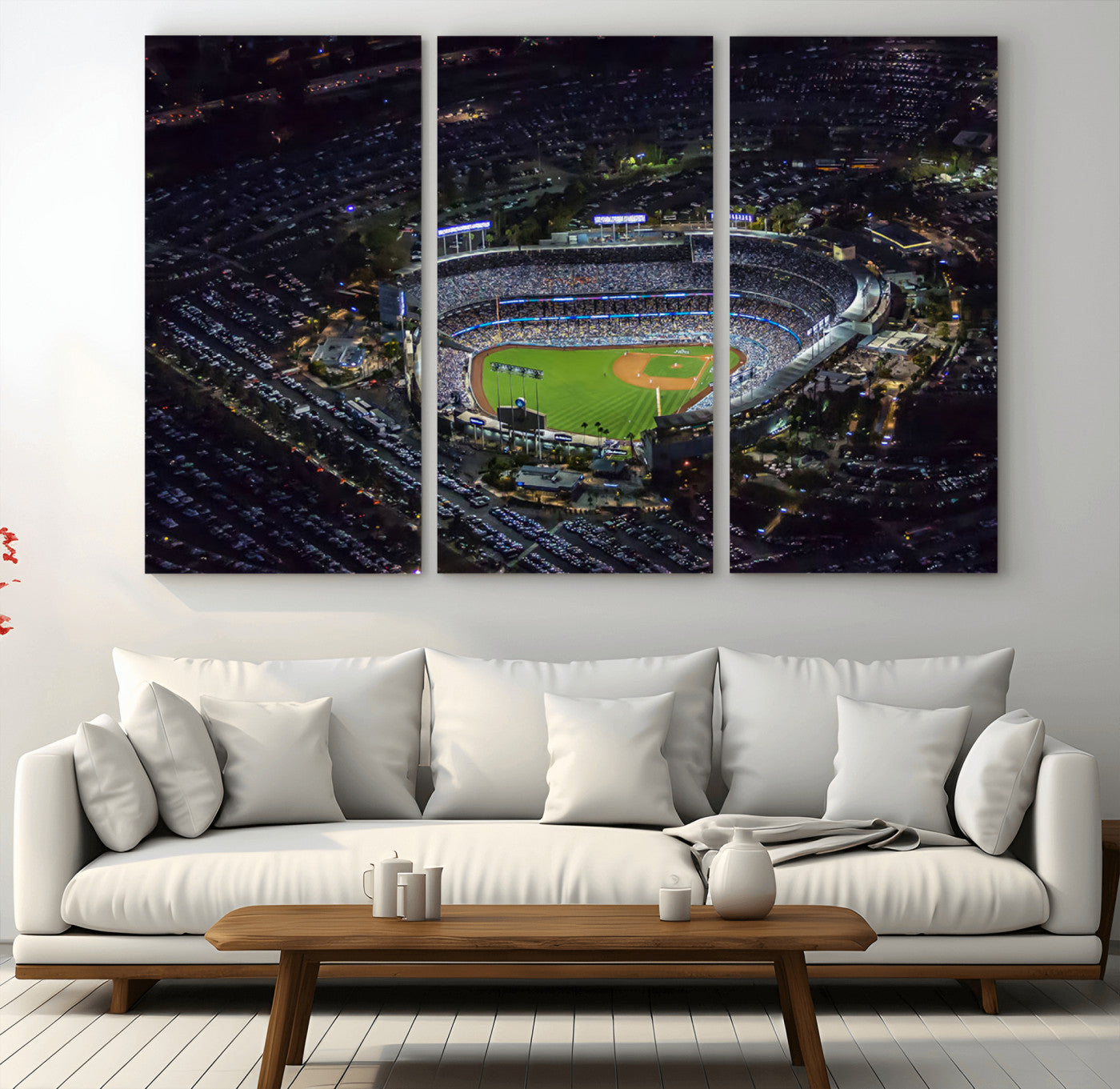 16515-MGV-CV-36X24-Los Angeles Dodgers Baseball Team Print - California Dodger Stadium Wall Art Canvas Print