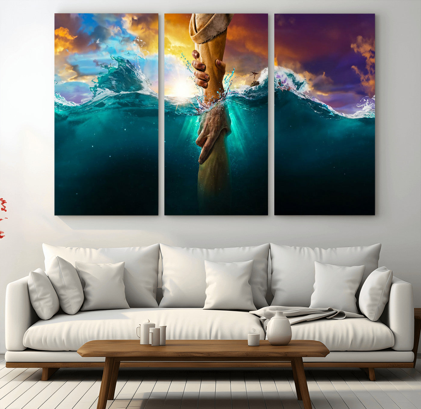 MGV-CV-48X32-3P - God Hand Wall Art Canvas Print