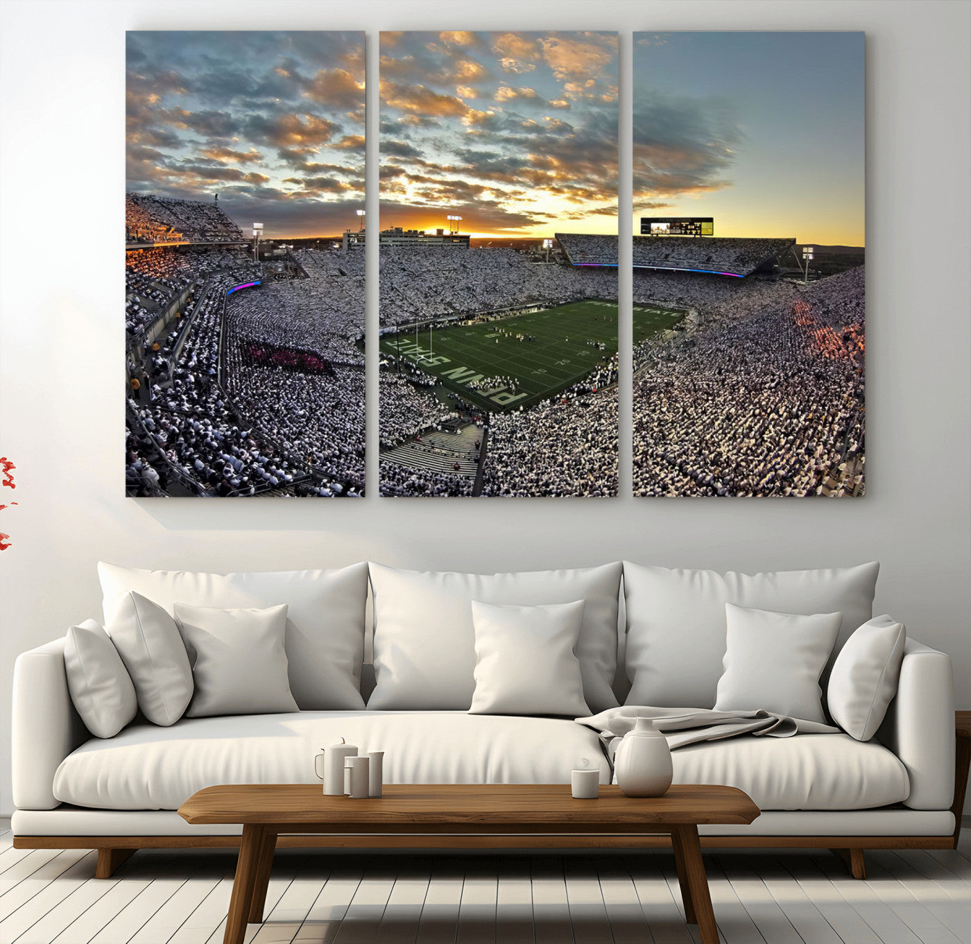 MGV-CV-48X32-3P - Beaver Stadium Wall Art - Penn State Stadium Wall Art | Penn Nittany Lions Football Match for Sport Room Decor