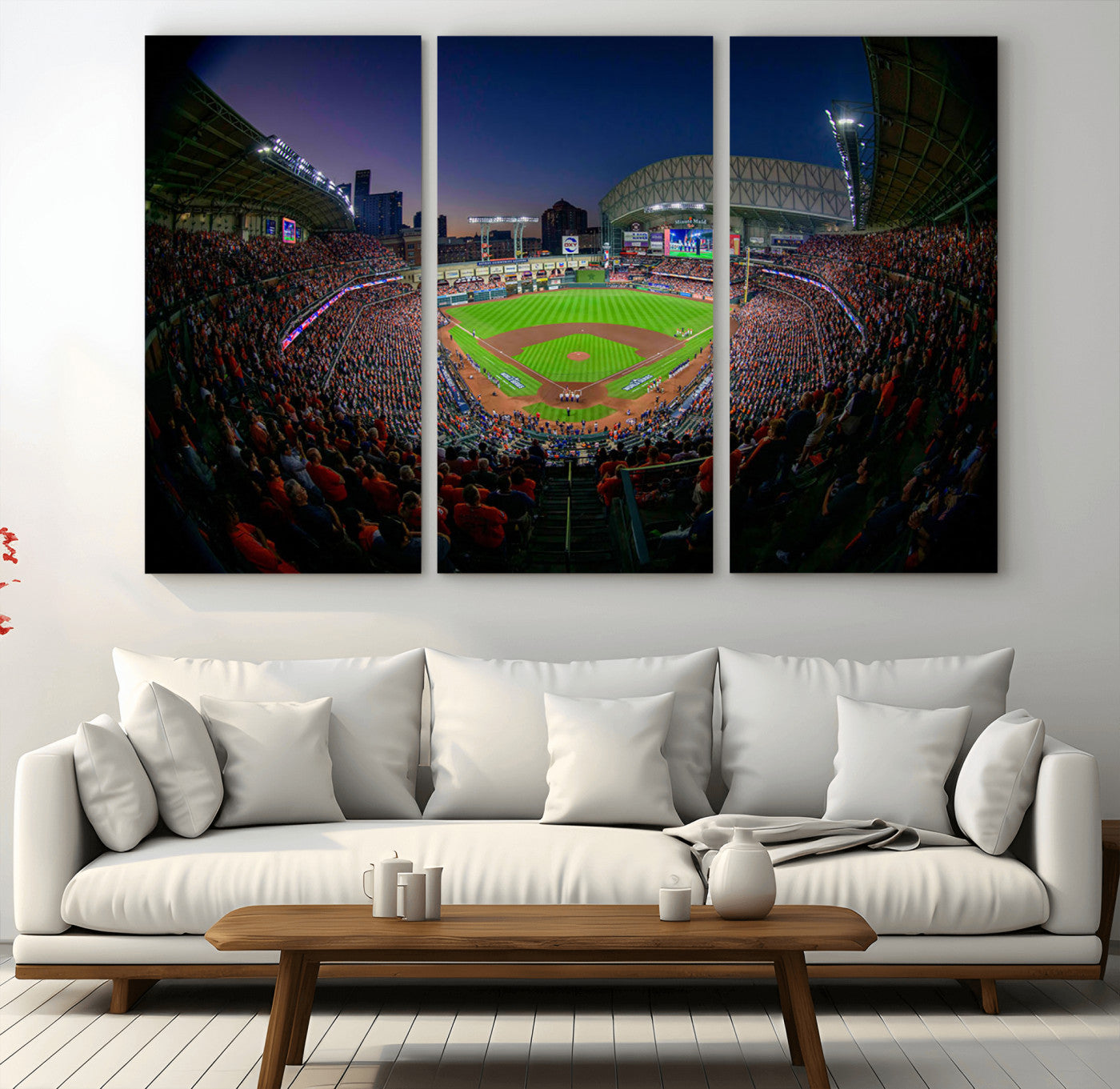 44322-MGV-CV-36X24-Houston Astros Baseball Print Canvas - Houston Minute Maid Park Stadium Wall Art Canvas Print