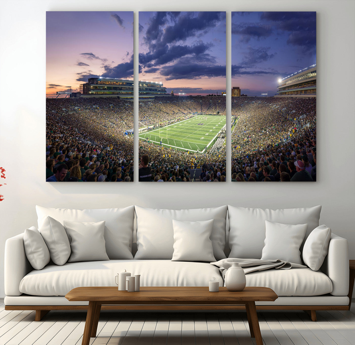 MGV-CV-48X32-3P - Notre Dame Fighting Irish Football Team Print - Notre Dame Stadium Wall Art Canvas Print
