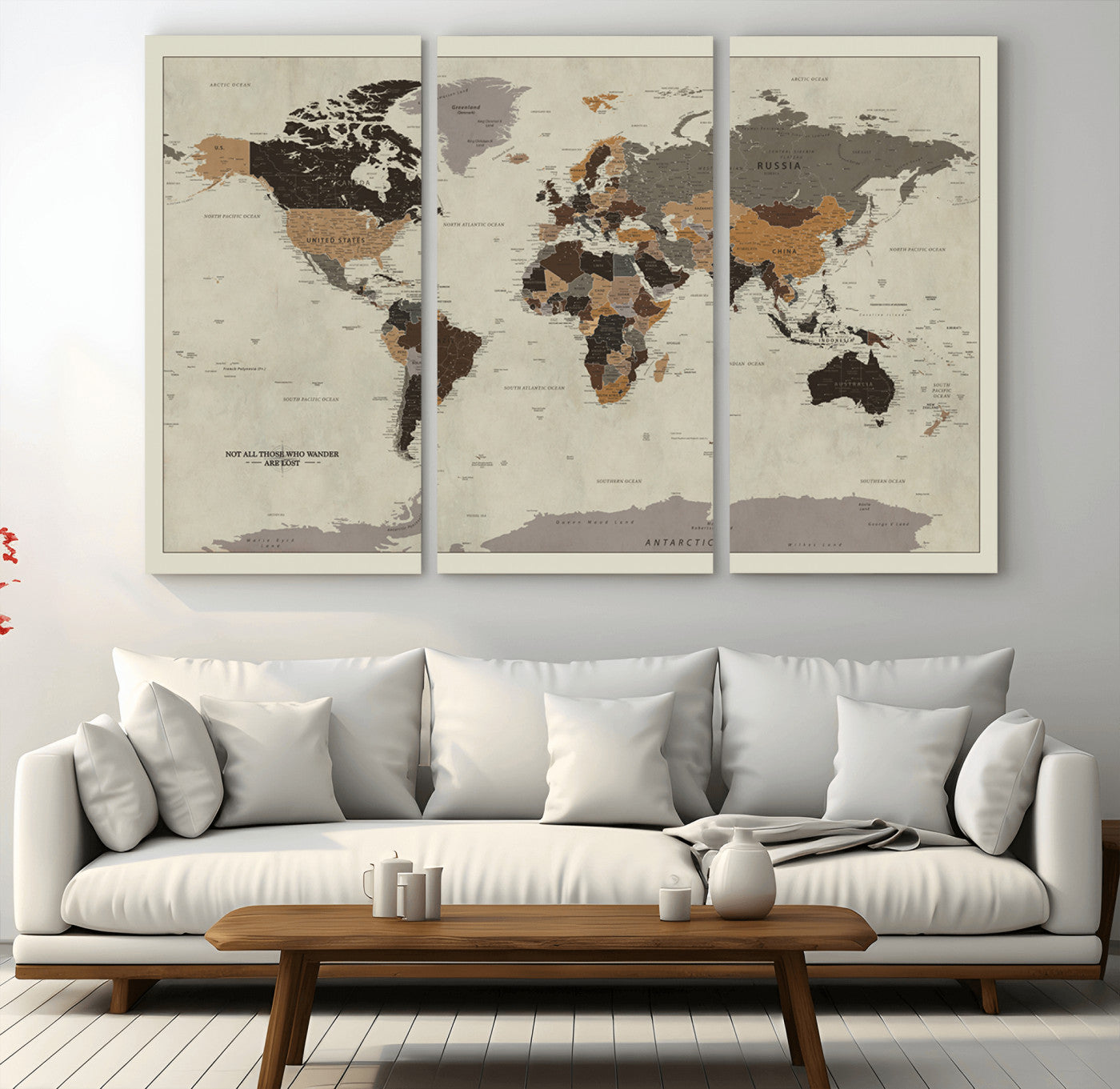 72209-MGV-CV-36X24-Push Pin World Map Canvas Print – Travel Tracker Wall Art for Couples, Perfect Anniversary Gift for Home or Office Decor
