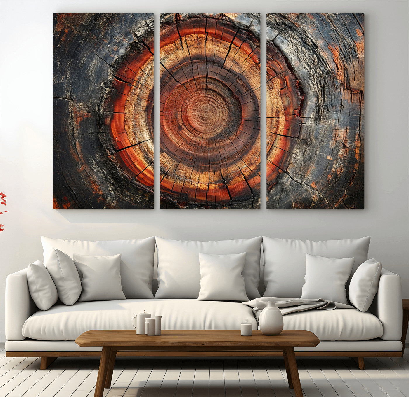 82212-MGV-CV-36X24-Wood Grain Canvas Wall Art - Framed Abstract Tree Ring Framed Wall Art, Wood Grain Canvas Wall