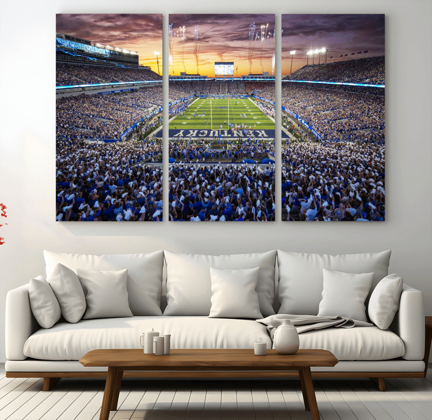 78524-MGV-CV-36X24-Kroger Field Wall Art Print - Kentucky Stadium Wall Art Print - Sunset Football Stadium Wall Decor -