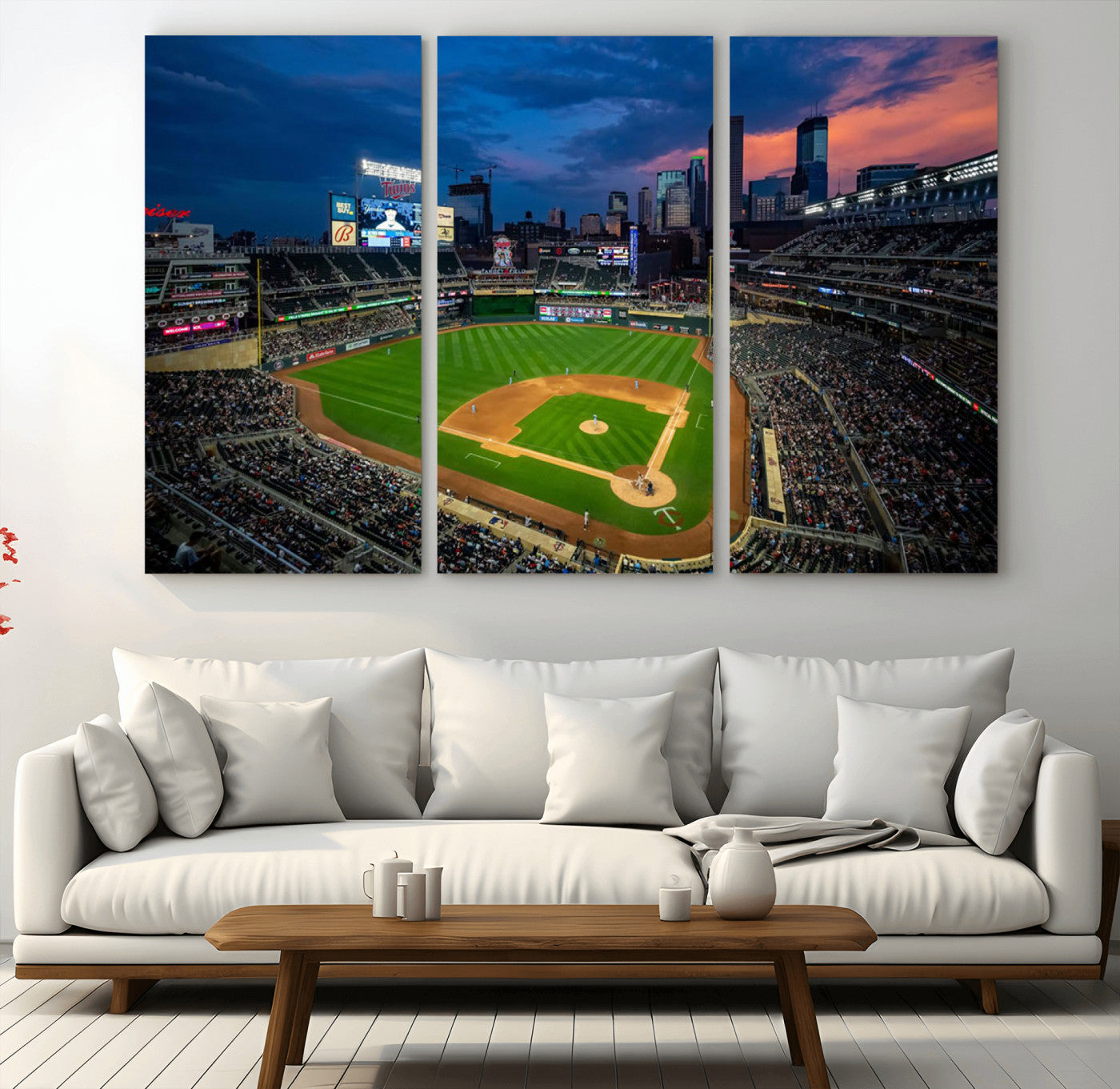 68222753-MGV-CV-36X24-Target Field Wall Art Canvas Print – Baseball Stadium Scene, Minneapolis Major League Baseball Artwork for Home, Office