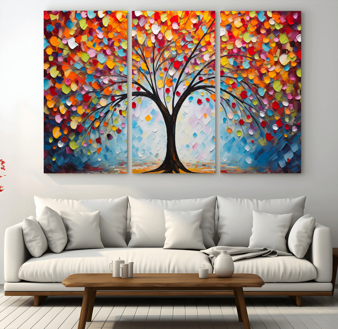 HS2447-MGV-CV-36X24-Vibrant Tree of Life Canvas Wall Art – Colorful Abstract Nature in Modern Decor - Ready to Hang