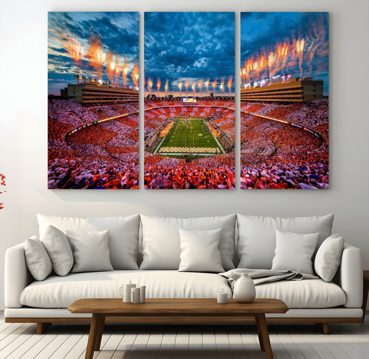 94266219-MGV-CV-48X32-3P-Tennessee Neyland Stadium Wall Art, Sports Arena Canvas Print, Panoramic Stadium Artwork for Home, Office