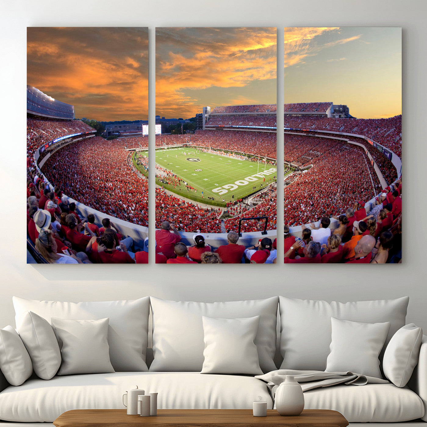 73680988-MGV-CV-48X32-3P - Dooley Stadium Wall Art, Sports Arena Canvas Print, Dooley Field Sanford Stadium Artwork for Home, Office