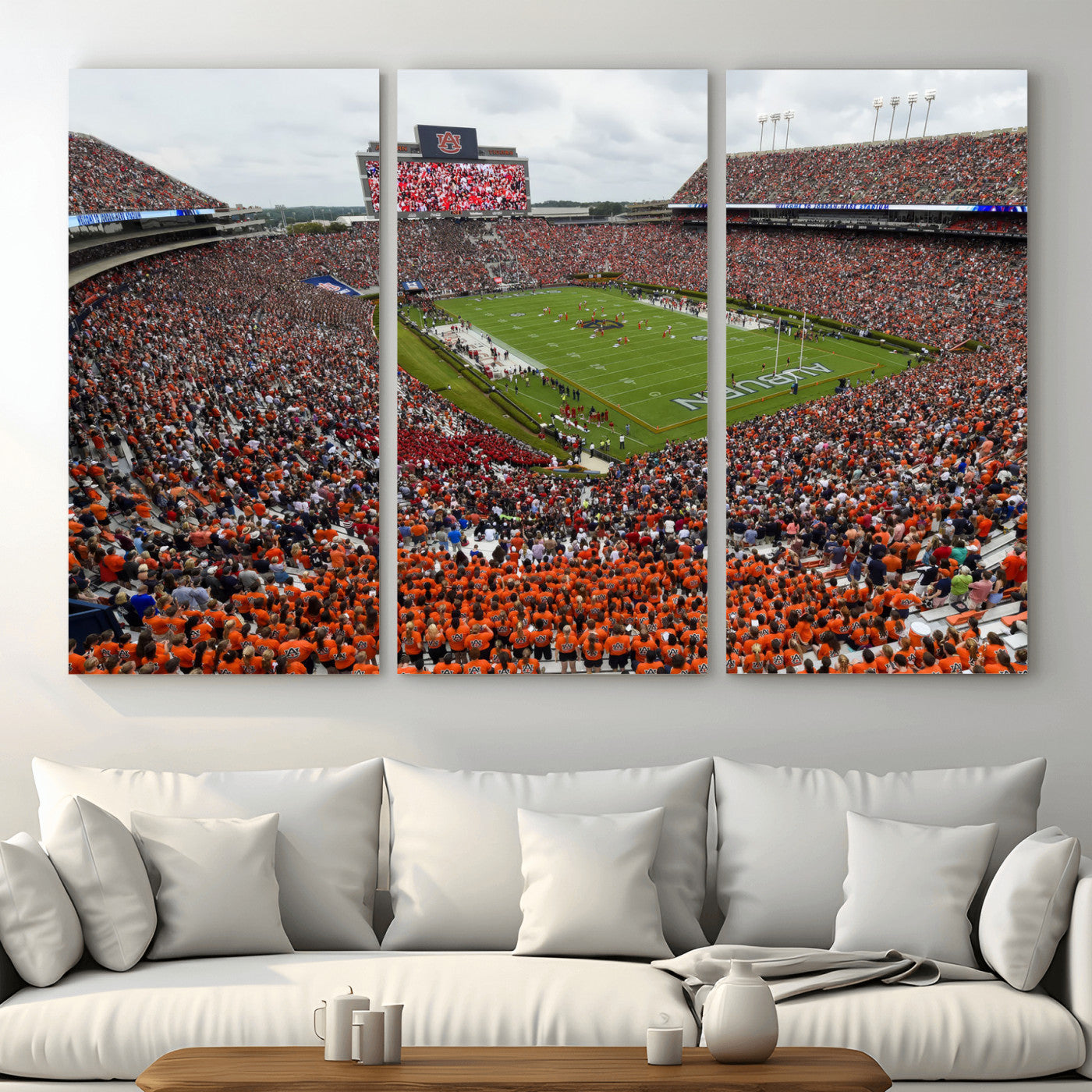 39597998-MGV-CV-36X24-Jordan-Hare Stadium Wall Art Canvas Print, College Sports Art for Man Cave or Game Room, Framed Alabama Football Decor